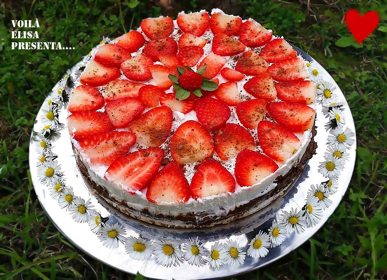 Tarta De Fresas Con Nata Y Chocolate Tarta vegana de fresas con nata y chocolate - Voilà Elisa